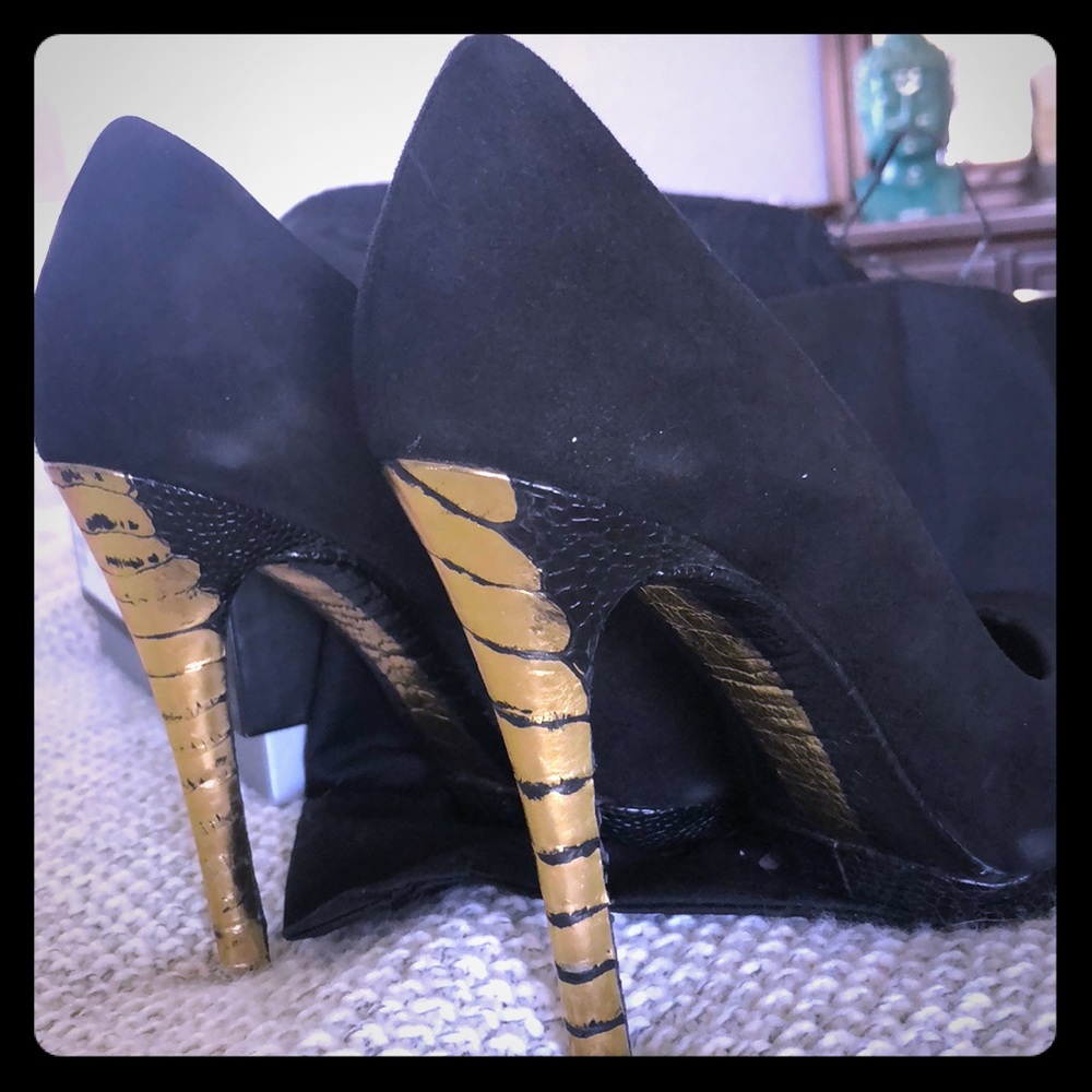 Brian Atwood Black suede heels